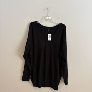 NWT Torrid 3X Black Everyday Soft V-Neck Raglan Sleeve Sweater Plus Size 22/24